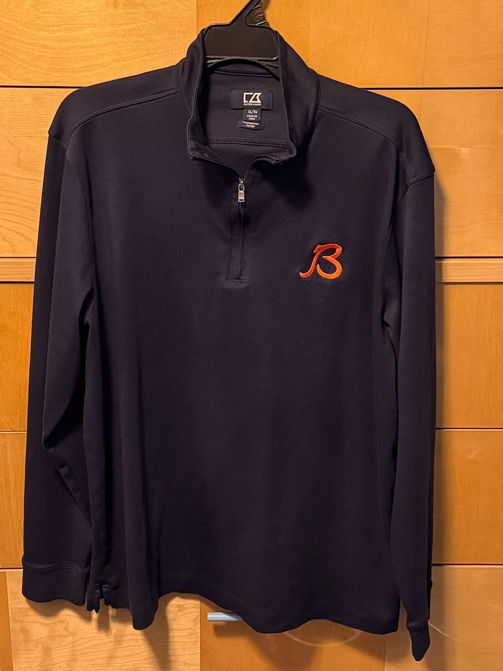 Quarter-Zip Orange 'B' Pullover